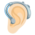 🦻🏻 ear with hearing aid: light skin tone display on Google